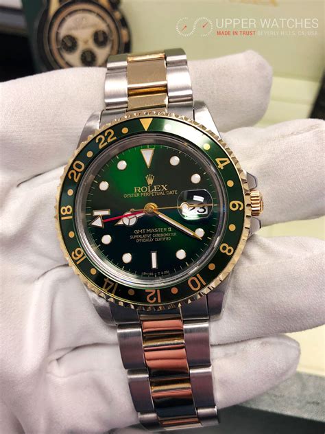 rolex gmt master ii two tone green dial|Rolex Gmt Master II 126711chnr.